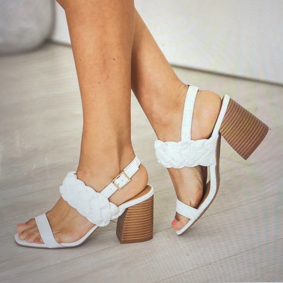 Pink lily Arora White Braided Sandals - Picture 2 of 2